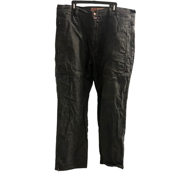 Vintage Y2K Willie + Esco Dungaree Jeans Dark Gray Charcoal Streetwear 42 x 47 - Picture 9 of 12